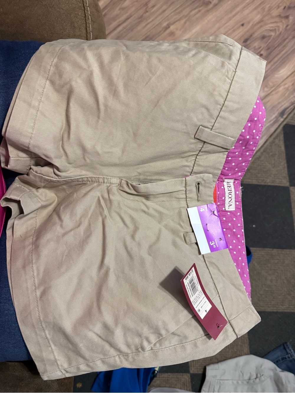 Merona Beige Women’s Chino Shorts - Polka Dot Waistband